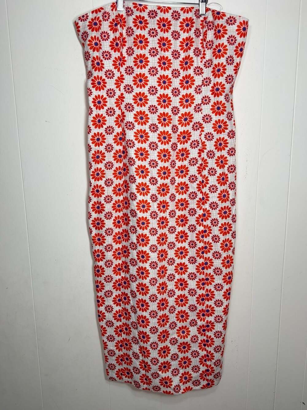 RHODE Dress Size 14 Red White Blue Floral Midi